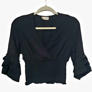 Altar'd State Black Crop Cross Shirt Size‎ Medium